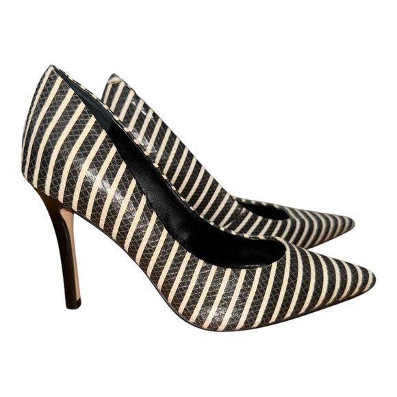 Guess Black and White Striped Stiletto Heels - Picture 3 of 7